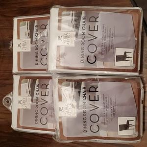 Four White Dining Room Chair Covers